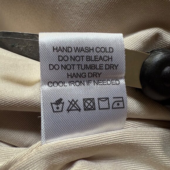 Lovers + Friends Size S Nude Beige Cedar Metallic Long Sleeve Wrap Tie Bodysuit - Picture 8 of 16